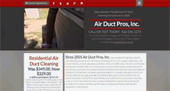 Desktop Screenshot of airductpros.net
